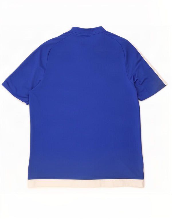 Adidas Mens Climalite Camiseta Top Grande Azul Colorblock