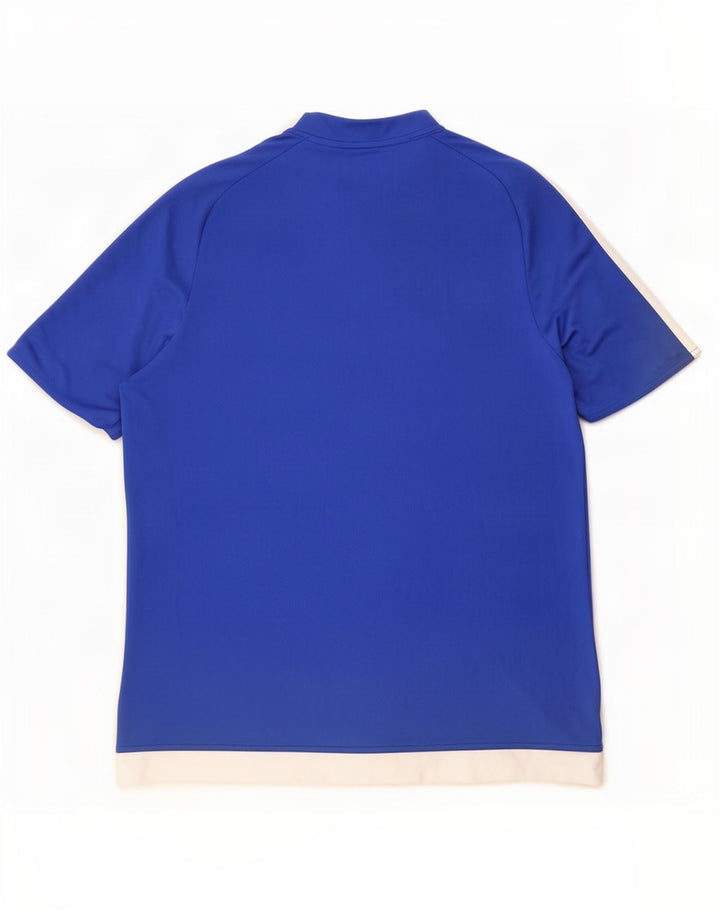 Adidas Mens Climalite Camiseta Top Grande Azul Colorblock