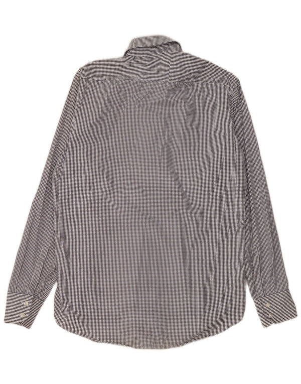 Hugo Boss Camisa para hombre Talla 39 15 1/2 Algodón a cuadros azul mediano