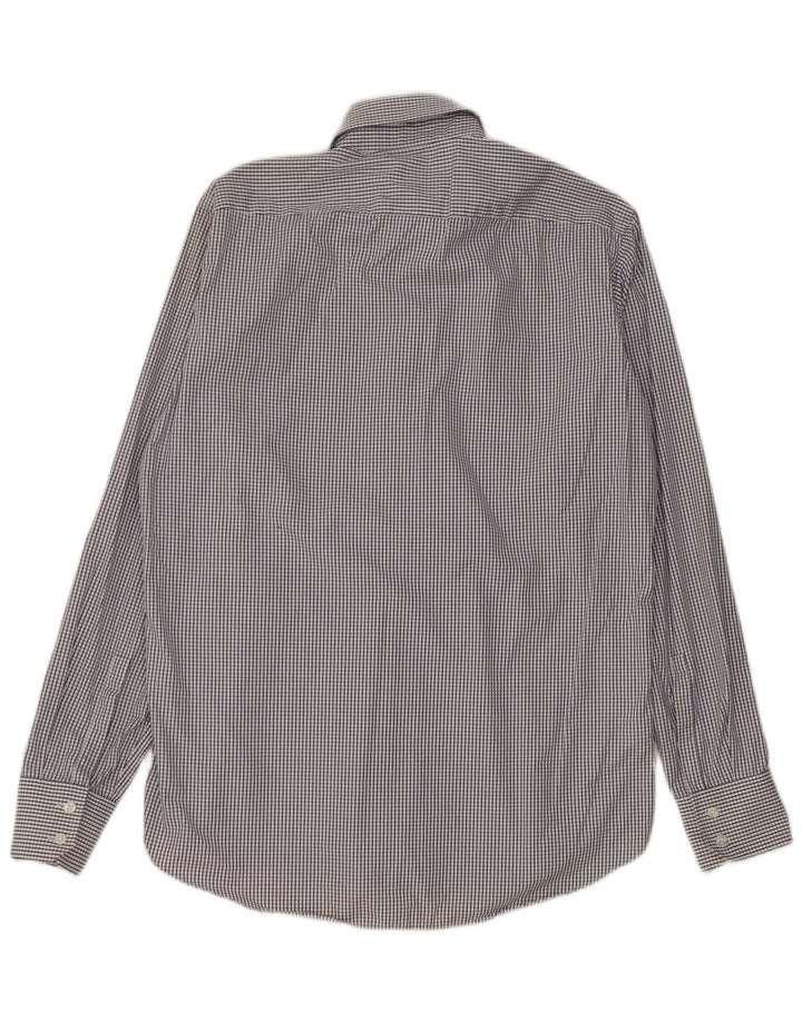 Hugo Boss Camisa para hombre Talla 39 15 1/2 Algodón a cuadros azul mediano