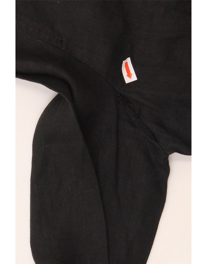 LUISA SPAGNOLI Womens Oversized Shirt Blouse UK 10 Small Black Flax