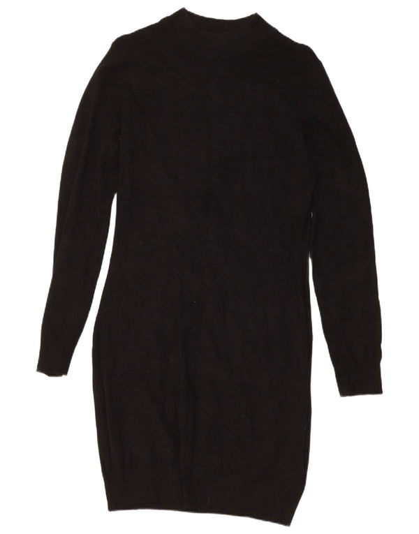 Guess Vestido tipo jersey gráfico para mujer UK 42 Viscosa negra mediana