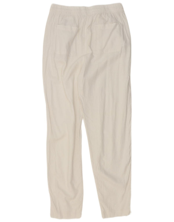 Marks & Spencer Pantalones chinos cónicos para mujer UK 40 Large W32 L31 Blanco