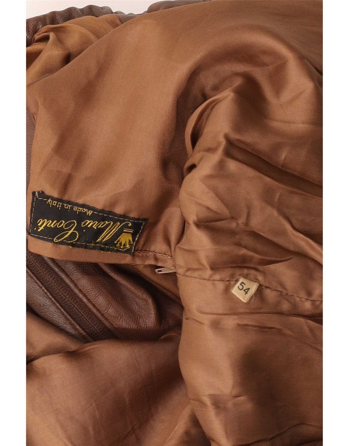 Chaqueta bomber vintage para hombre IT 54 2XL Marrón