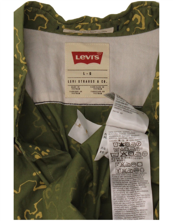 Camisa Levi's Slim Fit De Algodón Camuflaje Verde Grande Para Hombre
