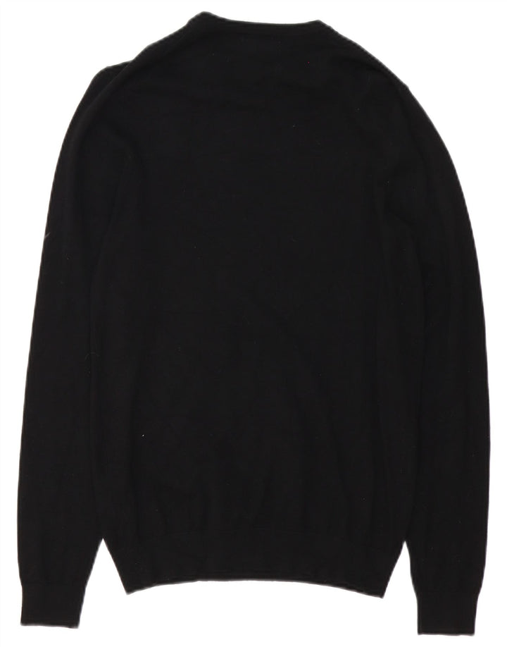 ZARA Hombre Jersey Cuello Redondo Jersey Small Viscosa Negro