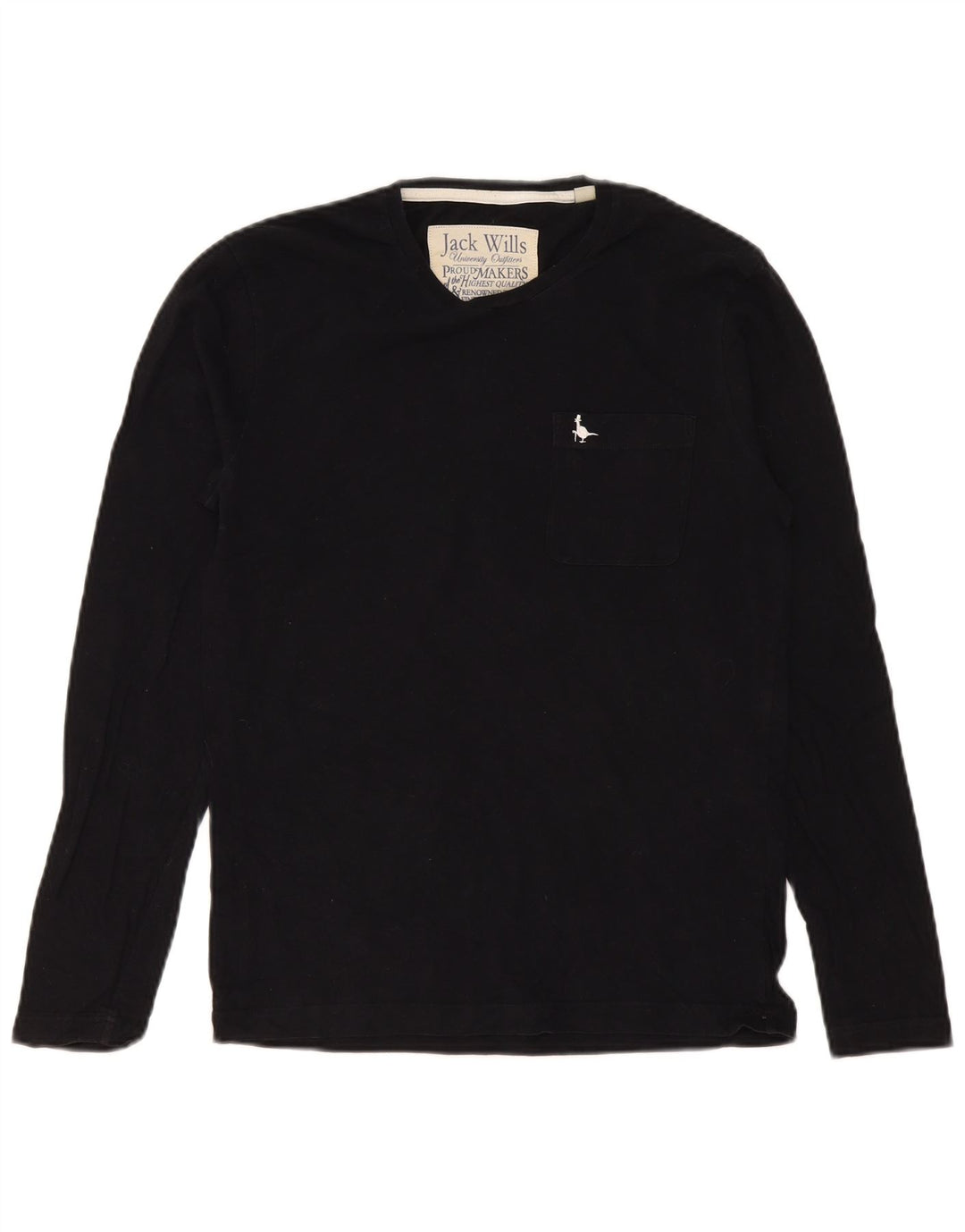 Camiseta Jack Wills Hombre Manga Larga XS Algodón Negro
