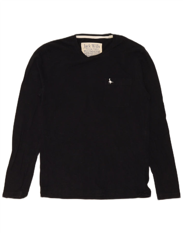 Camiseta Jack Wills Hombre Manga Larga XS Algodón Negro