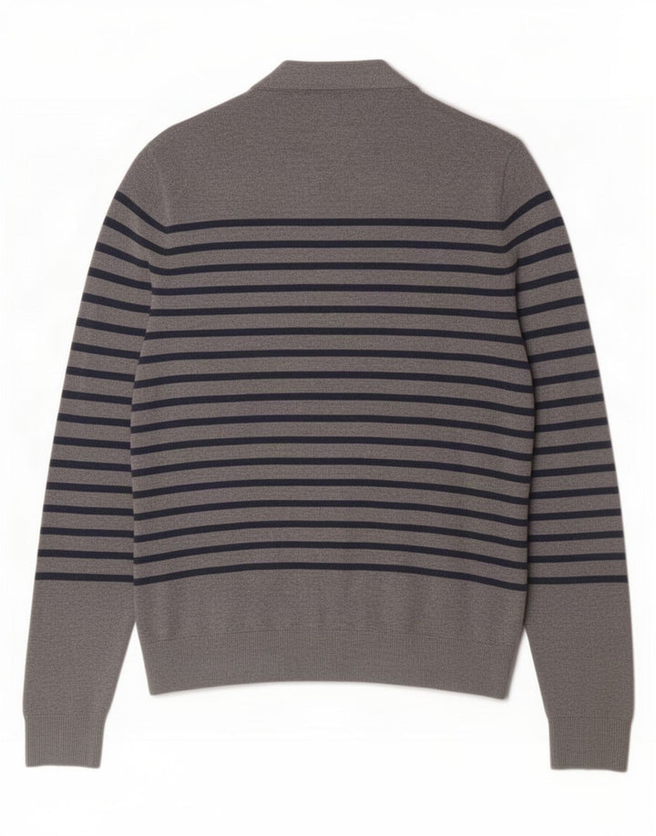 Tommy Hilfiger Cárdigan para hombre de algodón a rayas gris medio