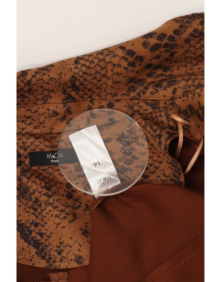 Chaqueta tipo blazer abierta para mujer Petite de M&Co UK 44 Large Marrón Poliéster