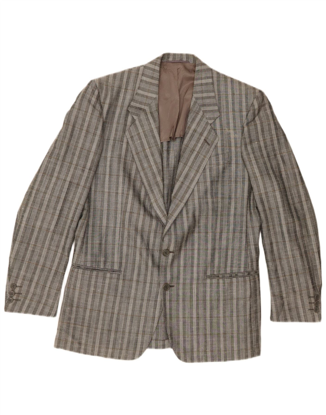 Facis Camisa vaquera de 2 botones para hombre UK 38 Medium Grey Check