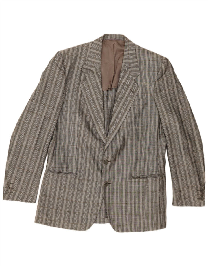 Facis Camisa vaquera de 2 botones para hombre UK 38 Medium Grey Check