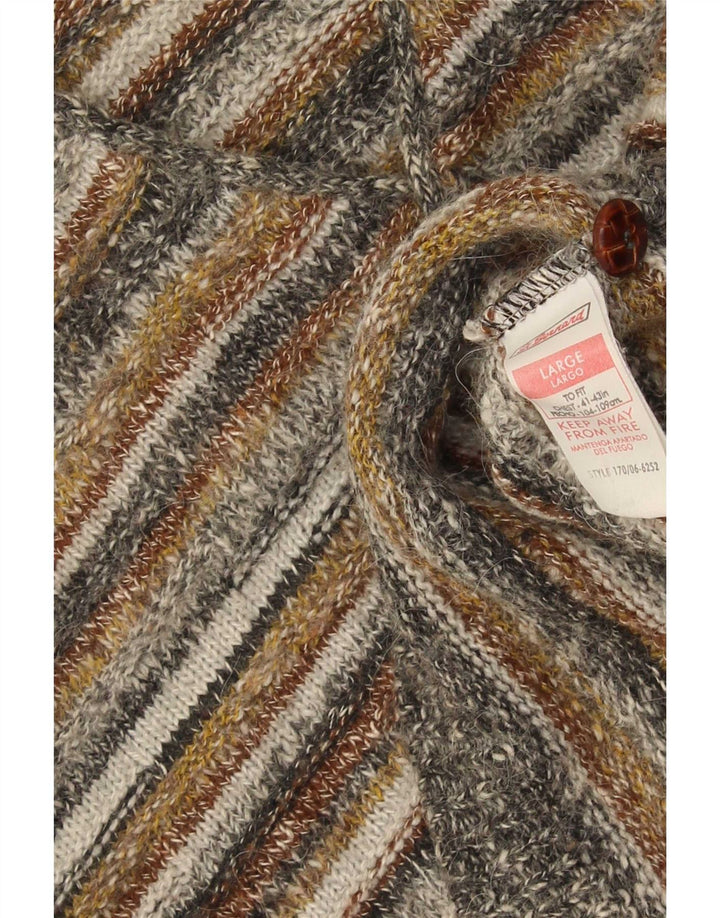 St. Bernard - Cárdigan sin mangas para hombre, talla grande, multicolor, a rayas