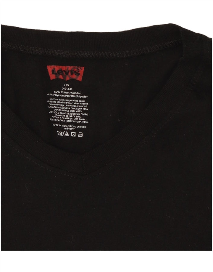 Levi's Camiseta Mujer Top EU 42/44 Grande Algodón Negro