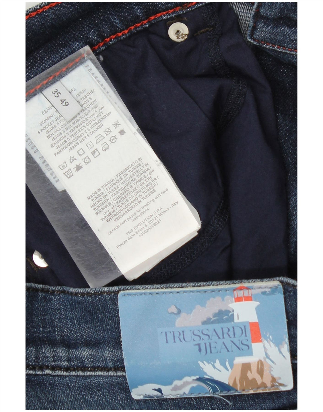 Vaqueros Trussardi Hombre Rectos W35 L31 Azul Algodón