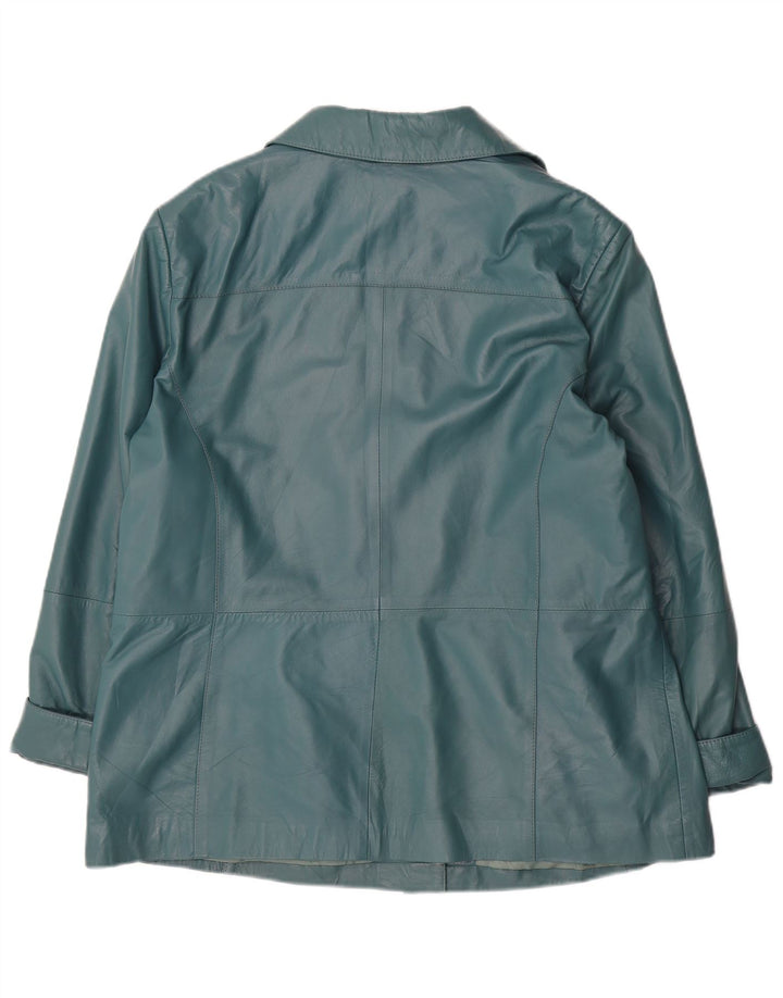 Chaqueta de cuero vintage para mujer EU 48 2XL cuero verde