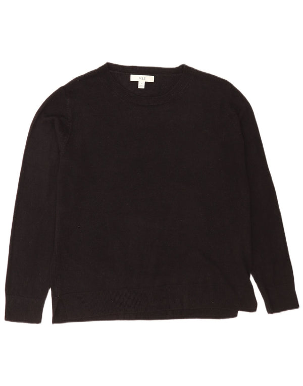 Marks & Spencer Suéter de cuello redondo para mujer UK 46 Grande Acrílico negro