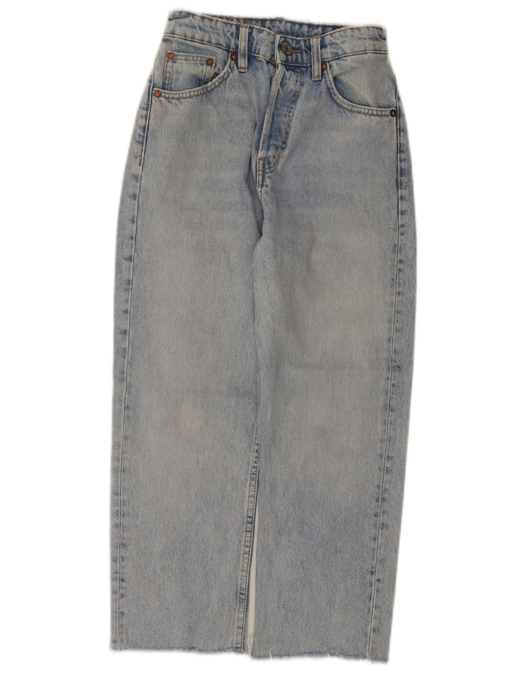 Zara Mujer Vaqueros Rectos W24 L24 Azul Algodón