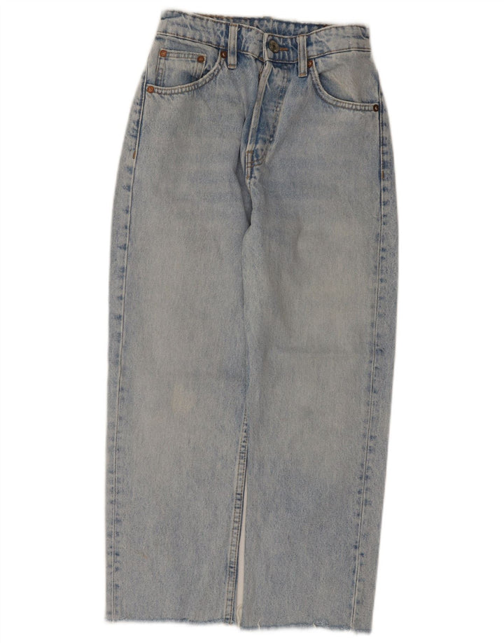 Zara Mujer Vaqueros Rectos W24 L24 Azul Algodón