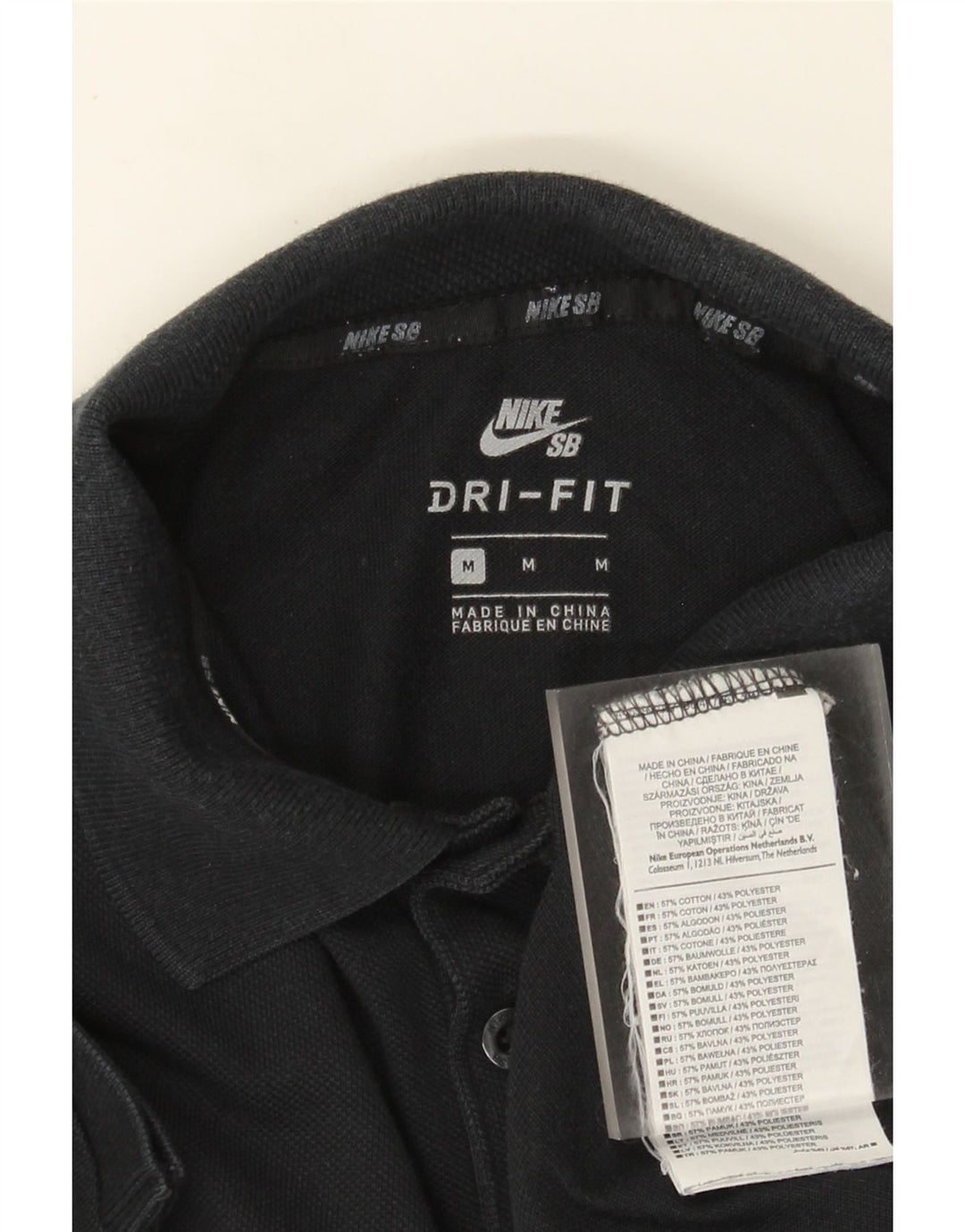Nike Polo Dri Fit para hombre de algodón negro mediano