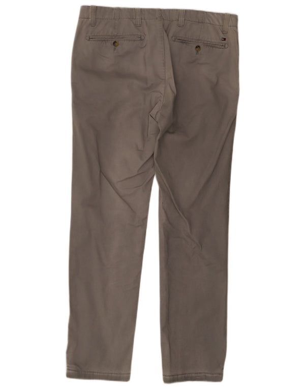 Tommy Hilfiger Pantalones chinos ajustados para hombre W36 L32 Algodón gris