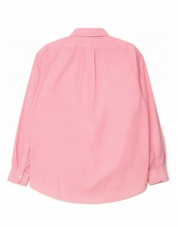 Camisa Benetton Hombre Grande De Algodón A Cuadros Rosa