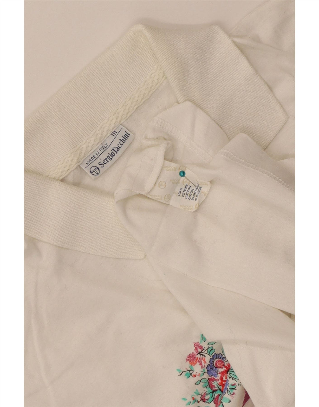 Polo Mujer Sergio Tacchini IT 44 Algodón Rayas Blanco Mediano
