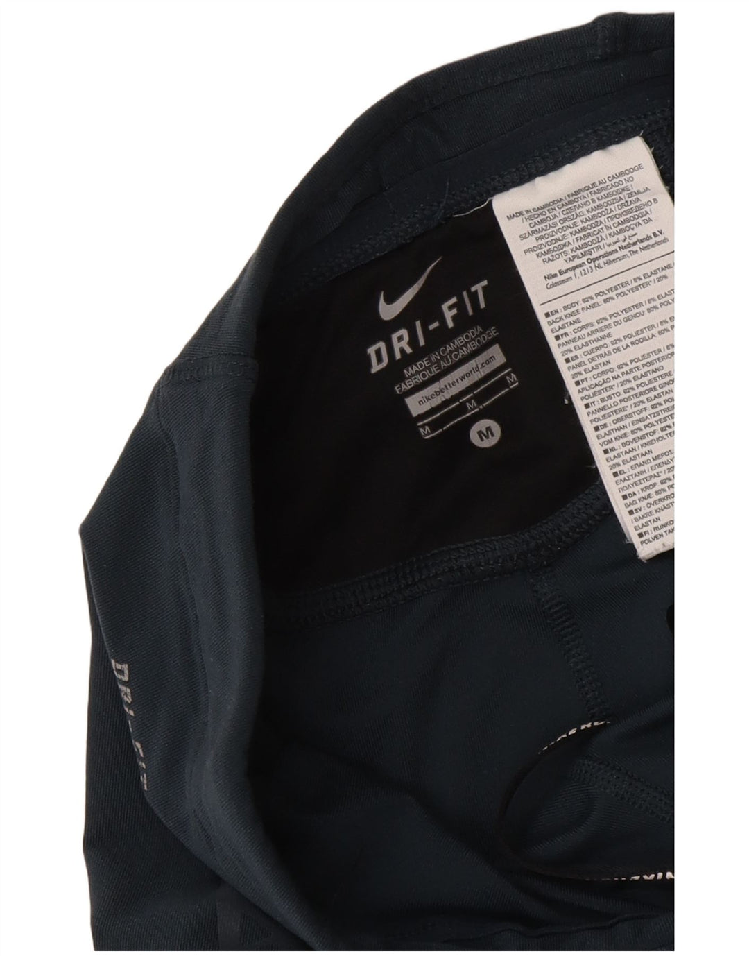 Nike Leggings Dri Fit para mujer UK 12 Mediano Azul marino Geométrico Poliéster
