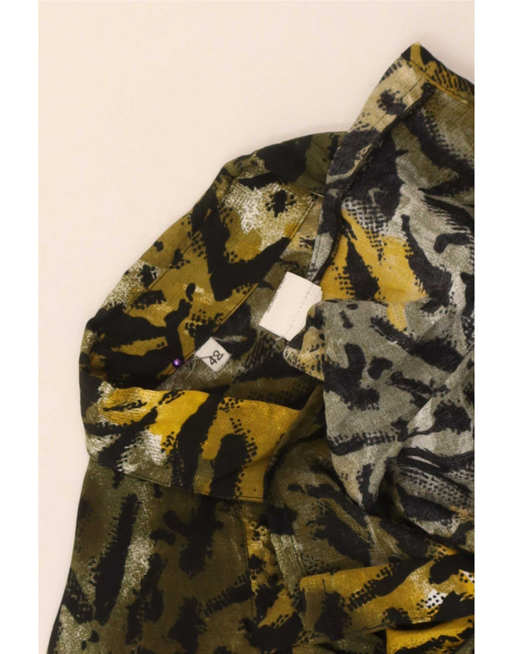 Camisa vintage para mujer EU 42 Viscosa con estampado animal multicolor grande