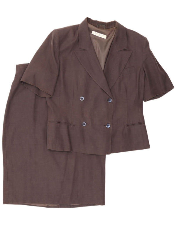 Max Mara Conjunto de falda de 2 piezas de manga corta para mujer UK 46 Large W32 Marrón