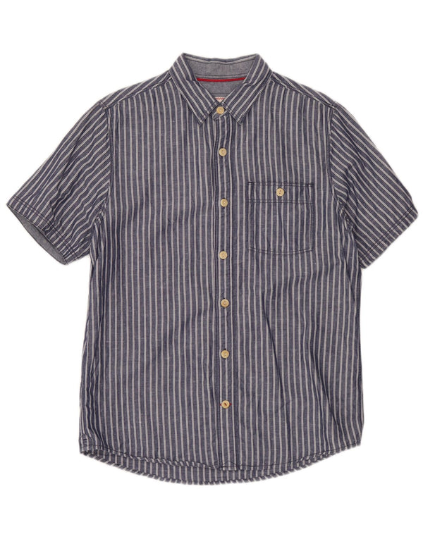 Camisa de manga corta para hombre Fat Face Small de algodón a rayas azules