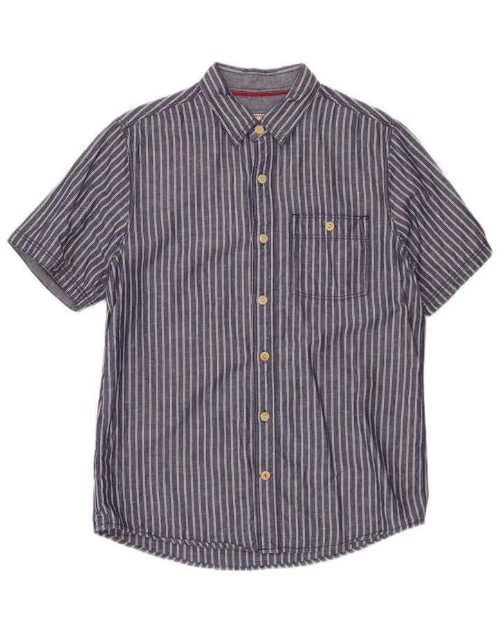Camisa de manga corta para hombre Fat Face Small de algodón a rayas azules