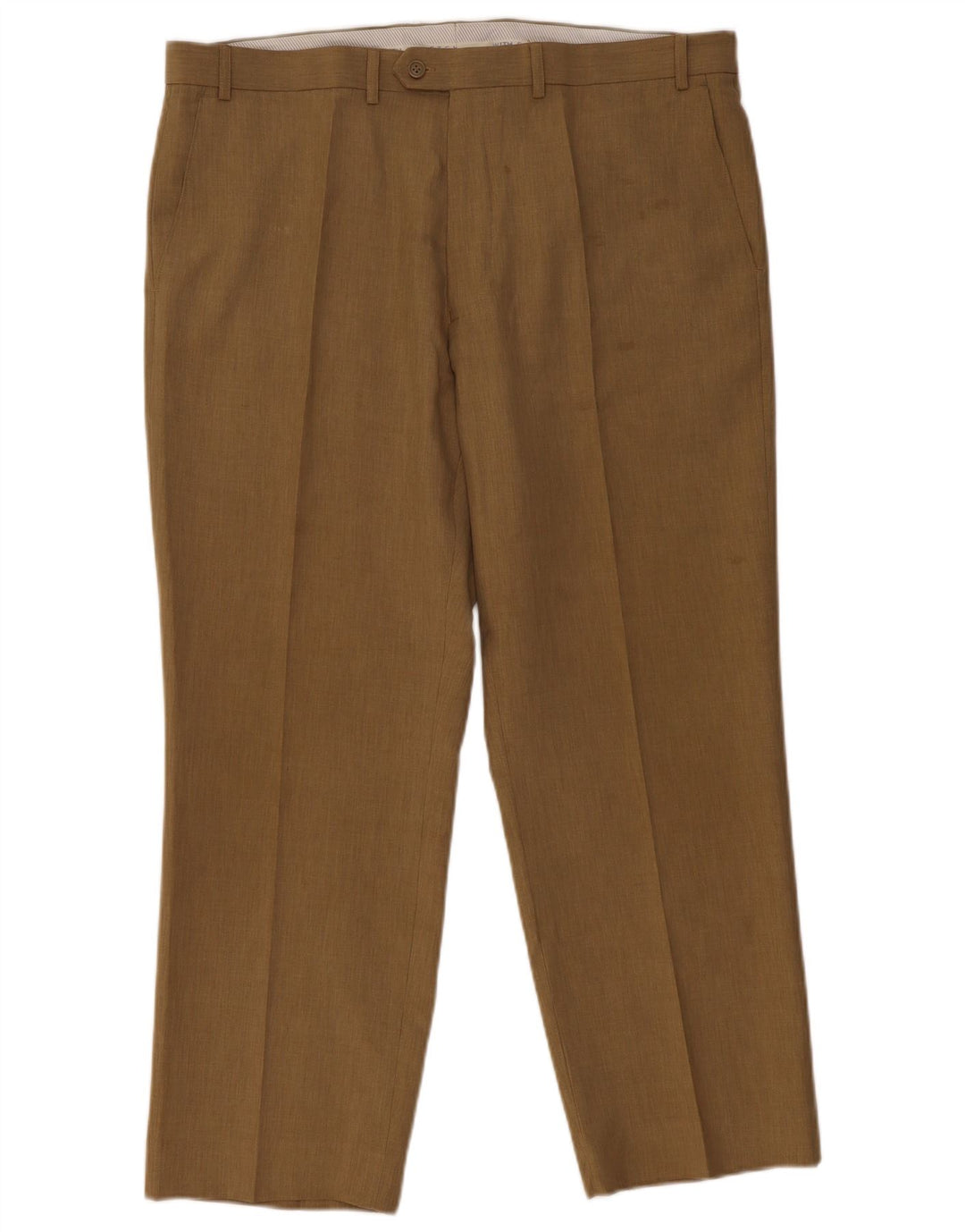 Marks & Spencer Pantalón de traje con pinzas para hombre W40 L29 Poliéster beige