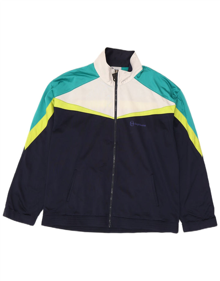 Sergio Tacchini Chaqueta de chándal para hombre XL Azul marino Colorblock