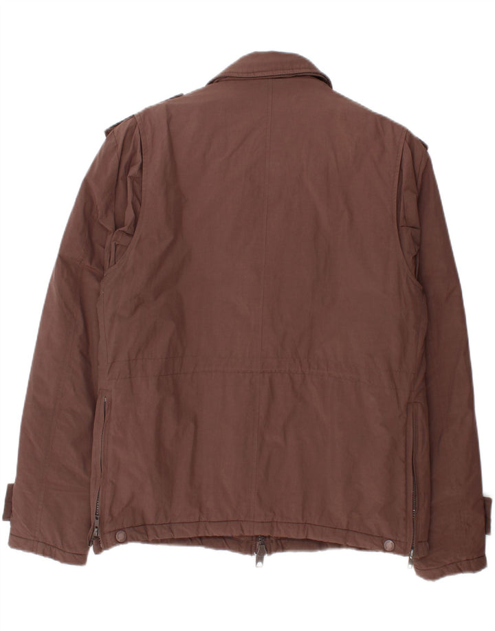 SCHOTT Womens Utility Jacket UK 16 Large Brown Polyester Vintage Schott and Second-Hand Schott from Messina Hembry 