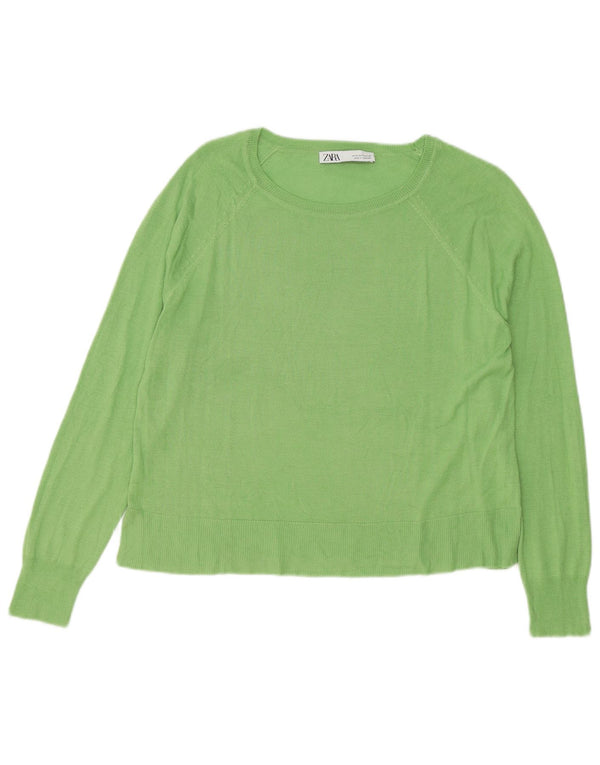 Zara Mujer Oversize Cuello Barco Jersey Jersey UK 10 Small Verde