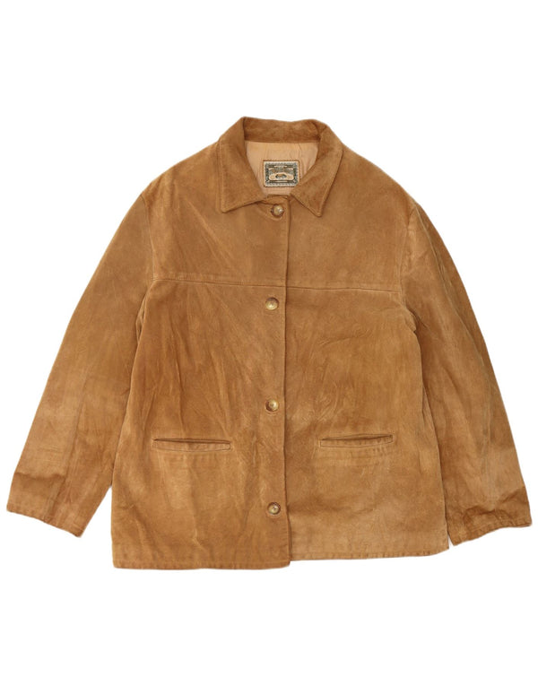 Lavorazione Artigiana Chaqueta Blazer de 4 Botones para Mujer UK 44 Marrón Medio