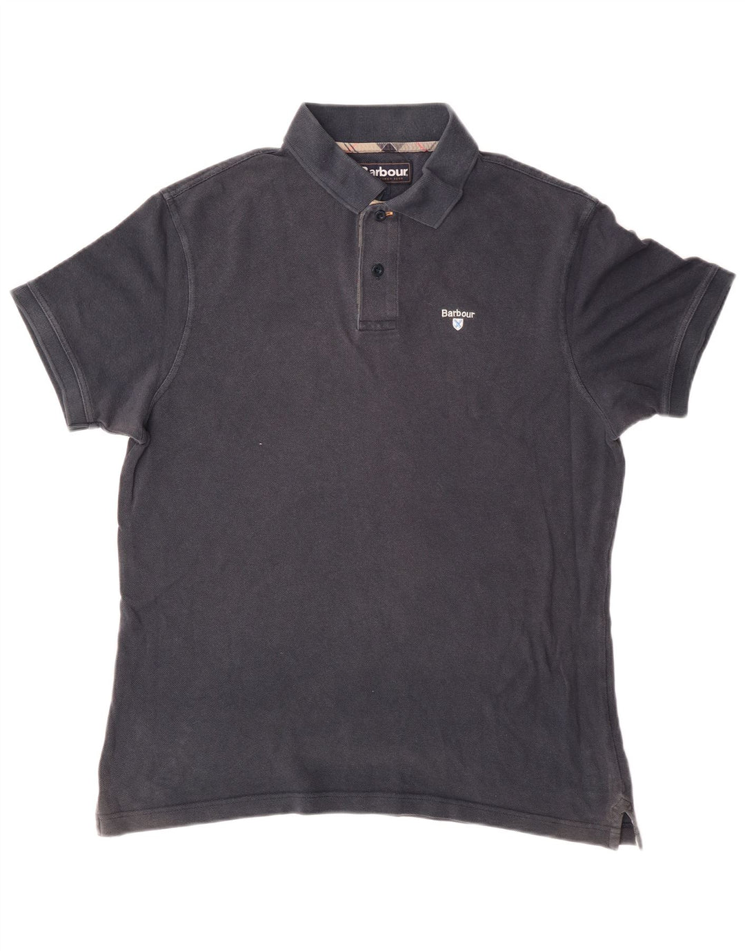 Barbour Polo Hombre Grande Azul Marino Algodón
