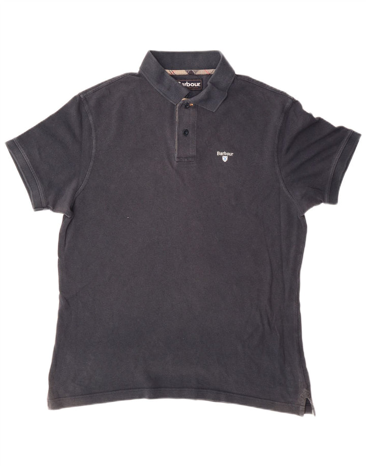 Barbour Polo Hombre Grande Azul Marino Algodón