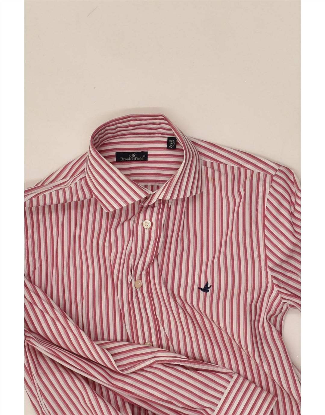 BROOKSFIELD Boys Shirt 9-10 Years Pink Striped Cotton | Vintage Brooksfield | Thrift | Second-Hand Brooksfield | Used Clothing | Messina Hembry 
