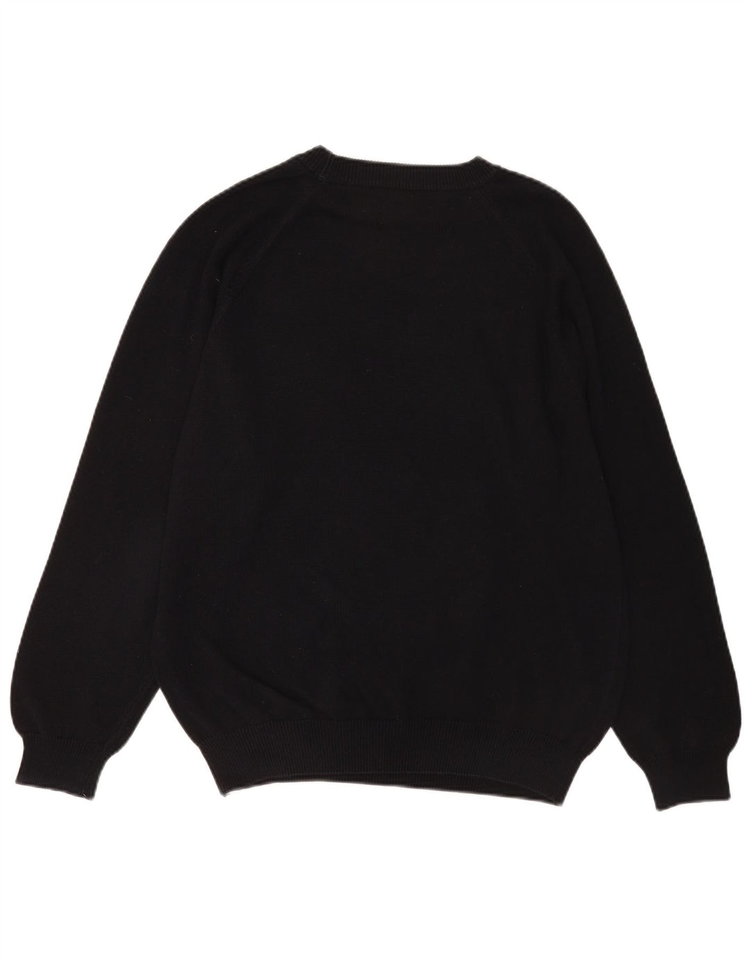 Benetton Jersey De Cuello Redondo Para Hombre Large Negro Algodón