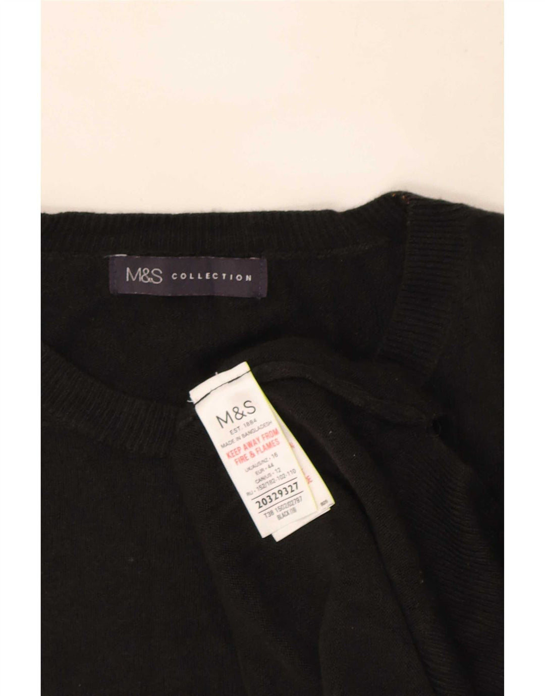 Marks & Spencer Jersey extragrande con cuello redondo para mujer, talla 40, color negro