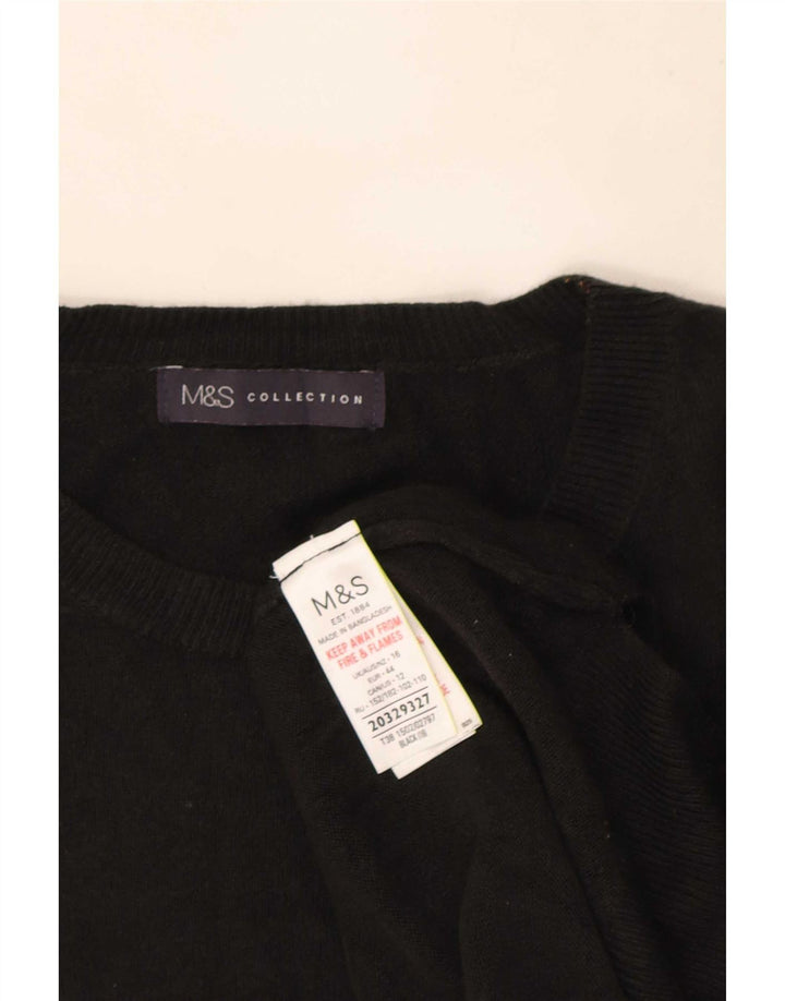 Marks & Spencer Jersey extragrande con cuello redondo para mujer, talla 40, color negro
