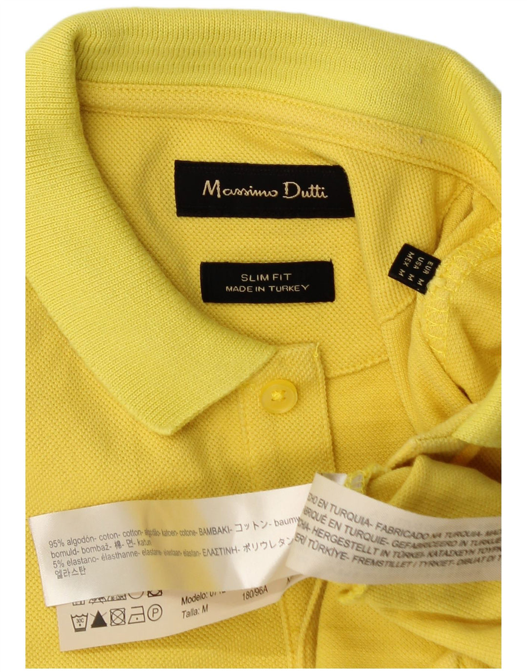 Massimo Dutti Polo Slim Fit Algodón Amarillo Medio Hombre