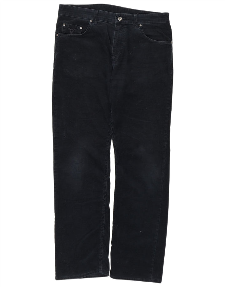 GANT Pantalones de pana Jason de corte regular para hombre W36 L34 Algodón azul marino