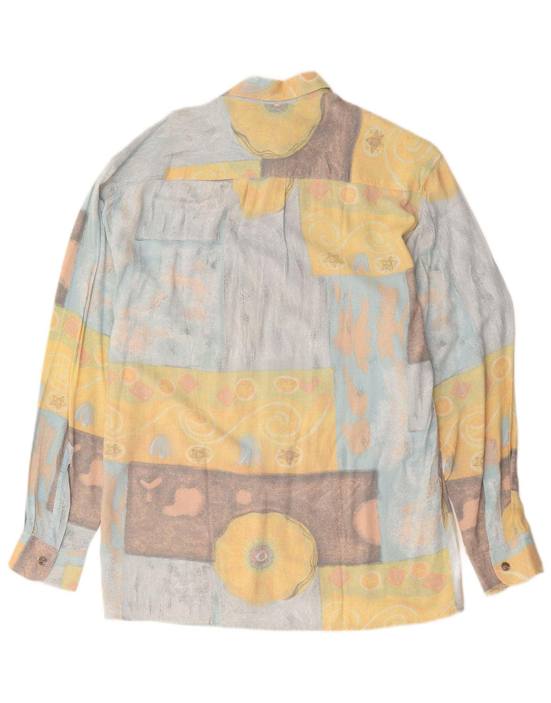 Camisa vintage para hombre Patchwork multicolor medio