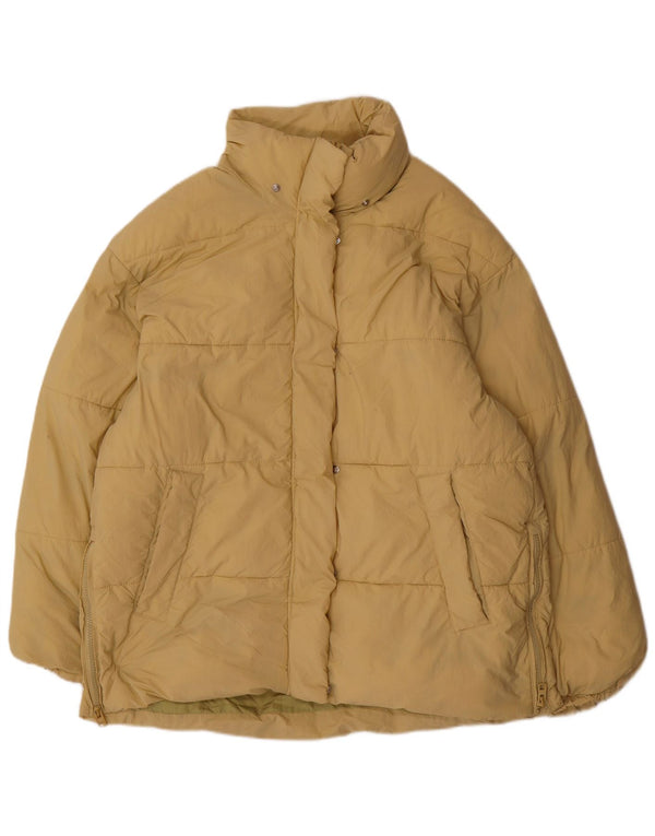 ZARA Mujer Chaqueta Acolchada Extragrande UK 44 Poliéster Beige Medio