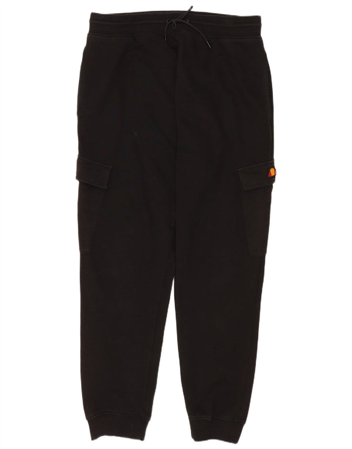 Ellesse Hombre Cargo Chándal Pantalones Joggers Large Algodón Negro