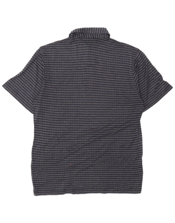 Polo vintage para hombre IT 48 Algodón a rayas azul marino medio
