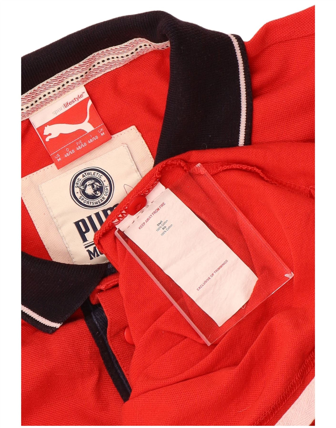 PUMA Polo de rugby para hombre de algodón rojo mediano